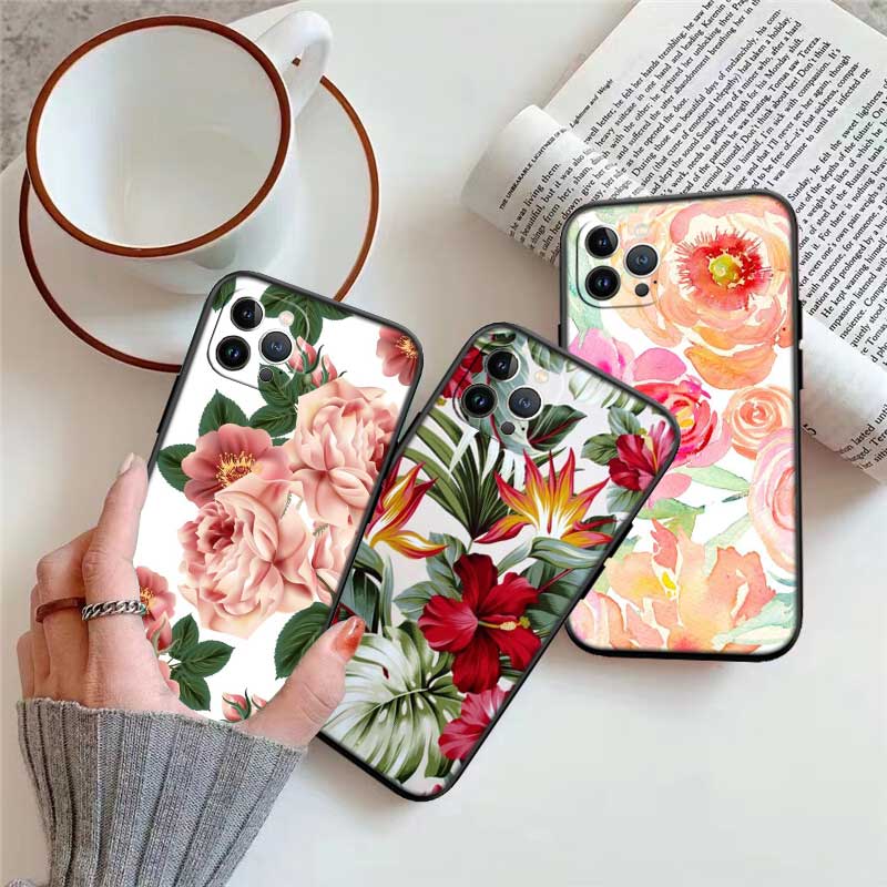 NH24 Flowers rose Pink New High-End Shell Phone Case for iPhone SE X XS XR 16E 17 11 Pro Max 8 7 6 6s Plus Air