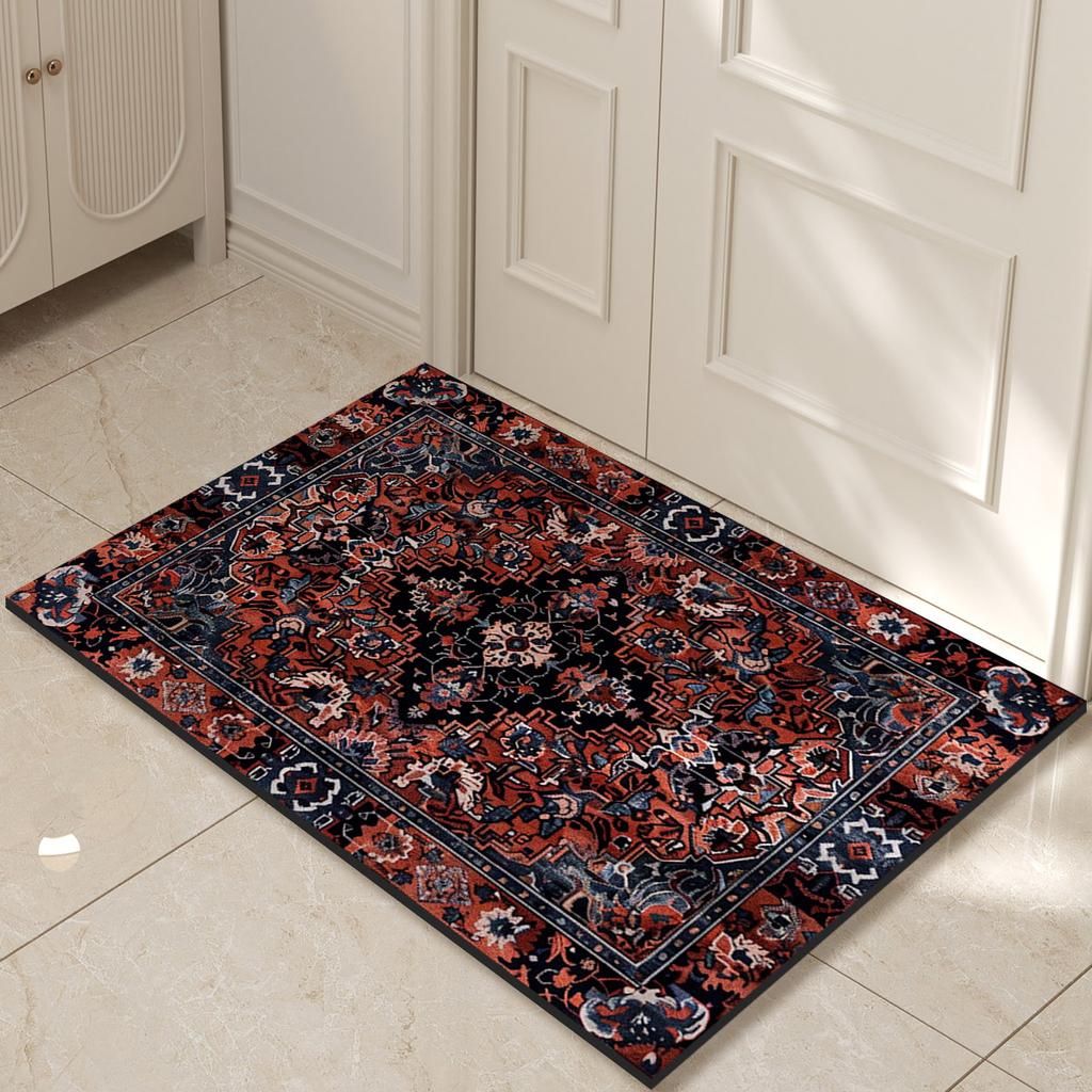 Retro Entrance Doormat Door Mat Outdoor Welcome Home Front Room Rugs Floor Foot Mat Hallway Carpet Anti Slip Washable