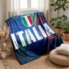 Italy Football Printed Flannel Blanket Skin Friendly Warm Decorative Throw for Indoor Couch Bed Daily Use