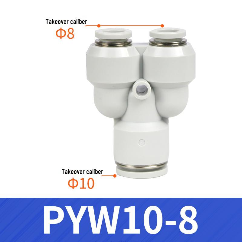 Pneumatic Reducing Y-Type Tee Quick-Connect Air Hose Connector PYW6-4/8-6/10-8