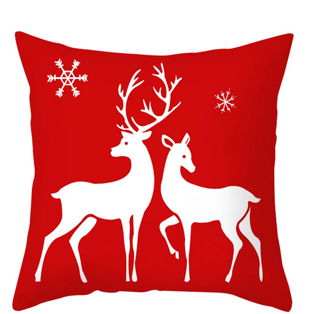 Frohes Neues Jahr Weihnachtsgeschenk Dekorationen bedruckter Kissenbezug Heim Wohnzimmer Sofa Dekoration Kissenbezug 45x45cm