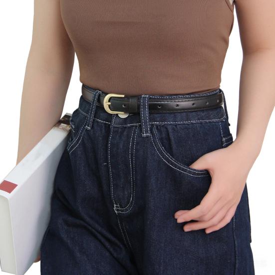 Women Belt Adjustable Length Imitation Leather Waistband Solid Color Waist Belt Dresses Shirts Pants Skirts Accessories
