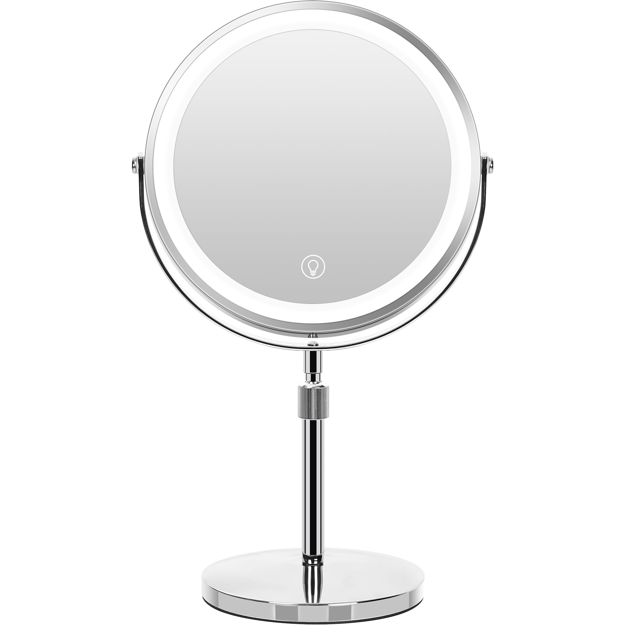 

INCLAKE Настольное зеркало для макияжа с 10-кратным увеличением, светодиодной подсветкой с естественным светом, 3 уровня яркости, функцией памяти, подставкой для макияжа. Популярное. Включает японскую инструкцию.