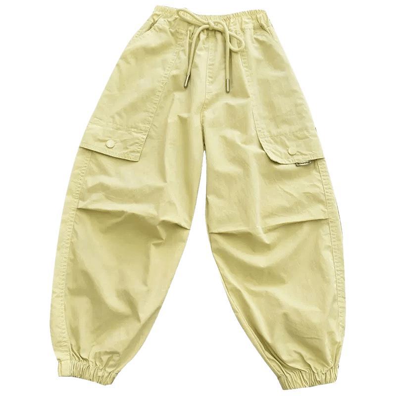 Autumn Fashionable Kids Cargo Joggers Ankle Pants Casual Trousers Light Breathable Summer Outfit