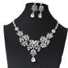 Fashion Necklace And Earrings Set - Leaf And Droplet Wedding Set - Bride's Jewelry Set
