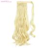 MERISIHAIR Pakk rundt på syntetisk hårstykke Langbølget klips i hestehale Ren farge hårforlengelser Ekte naturlig 22 tommer hestehale