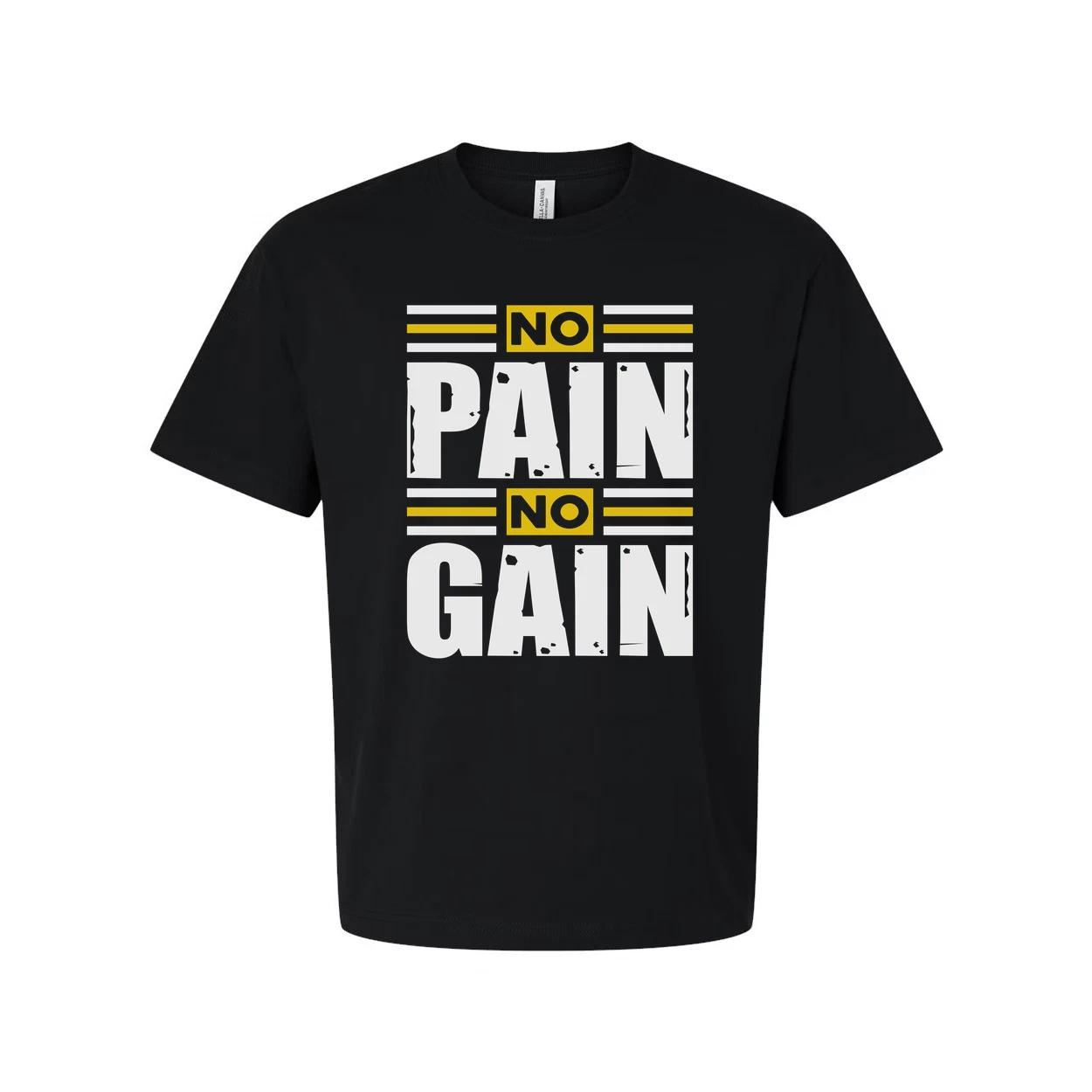 Unisex No Pain No Gain Graphic T Shirt For Workout Gym Training And Fitness Enth 2XL