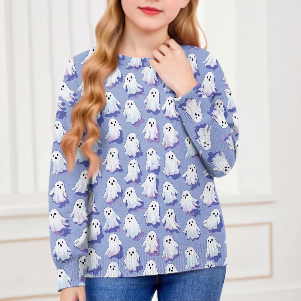 Halloween Day Sweatshirts For Children Boys And Girls Knit Sweater Cute Shirt Fall Crewneck Pullover Tops