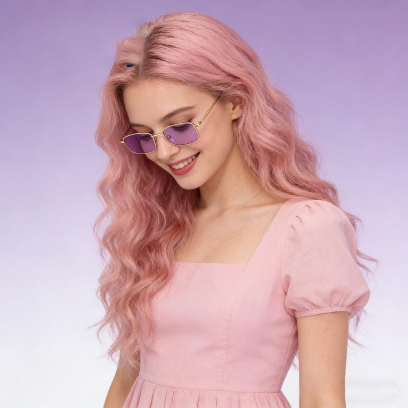 Metal Sunglasses Uv400 Retro Sunglasses Small Square Sunglasses Trendy For Shopping Cycling Work