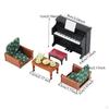 1:12 Maßstab Puppenhaus Klavier Sofa Couchtisch Lebensszene DIY Modell Zubehör Miniatur