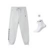 Li Ning Basketball Collection BADFIVE Elastic Cuff Fleece Lined Thermal Loose Fit Knitted Sweatpants Men's Gray AKLR801-4