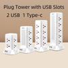 Multiple Ports Automatic Overloaded Switch Socket Board Household Power Expansion Tower Socket Surge Protector