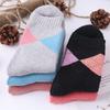 5 Pairs Autumn And Winter Thickened Diamond Curry Mid-Calf Socks Warm Women's Socks Stacked Socks Wholesale Wool Socks Diamond Retro Terry Socks