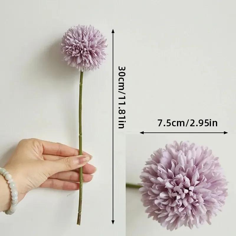 5pcs Artificial Dandelion Flowers, Fake Hydrangea Bridal Wedding Bouquet, Home Garden Party Wedding Decor, Winter Christmas Home
