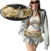 Wavy Gradient Color Fur Belt, Multi-color Long Fur Waist Seal, Light and Fluffy Outfit, Outfit, Outfit Belt