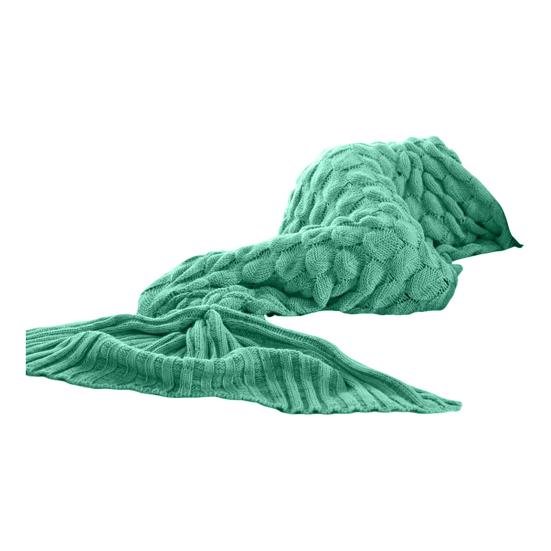 Mermaid Tail Blanket Knitted Scale Texture Elastic Thick Keep Warm Sleeping Bag
