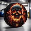 Fire Skull Castle Tire Cover Durable Polyester Spare Wheel Protector for Trailer