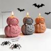 Jack-O-Lanterns Halloween Silicone Mold Stacked Pumpkin Candle Mold Ghost Skeleton Resin Plaster Mould for Halloween Decor