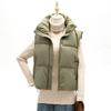 Winter new down cotton vest casual thickened zipper ultra-short stand-up collar lambskin vest
