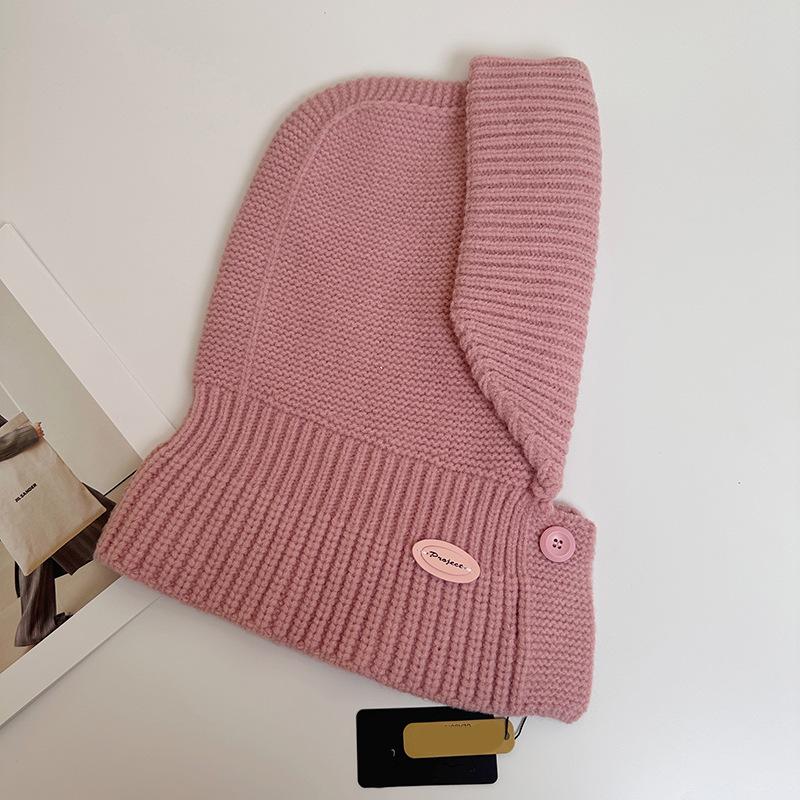 Korean Balaclava Hat Women's Winter Warm Hat Scarf Integrated Couple's Ear Protection Wool Knitted Hat