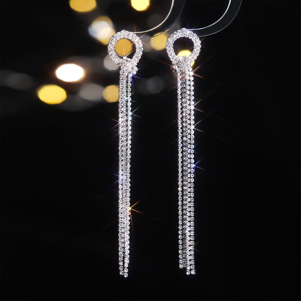 Premium Luxury Shiny Extended Fringed Earrings