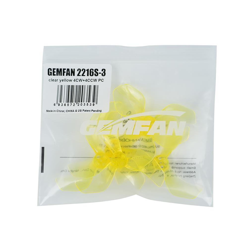 4Pairs GEMFAN 2216S-3 2.2Inch 3-blade PC Propeller 3Holes 1.5mm for DJI O4 Pro HD FPV Whoop Drone