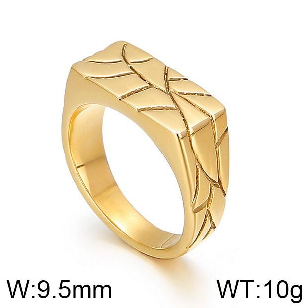 Geometrischer runder Titanstahlring mit graviertem Logo - Polierter Edelstahl für Männer & Frauen, Kalter Stil