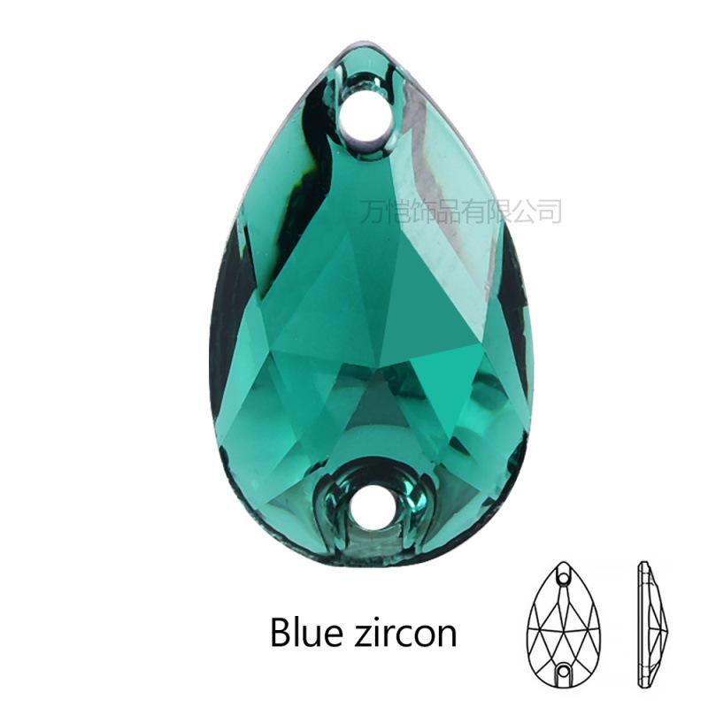 Resin Water Drop Flat Bottom Hand Sewn Drill, Silver Plated Bottom Double Hole Hand Sewn Flat Buckle Diy Clothing Luggage Accessories