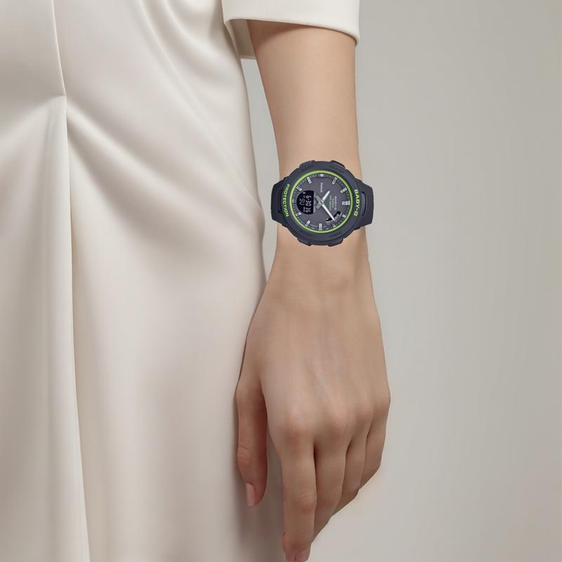 Casio BABY-G series, fresh lime green, Bluetooth connection, quartz movement, resin strap, Japanese and Korean watch, female watch, BSA-B100SC-1APR