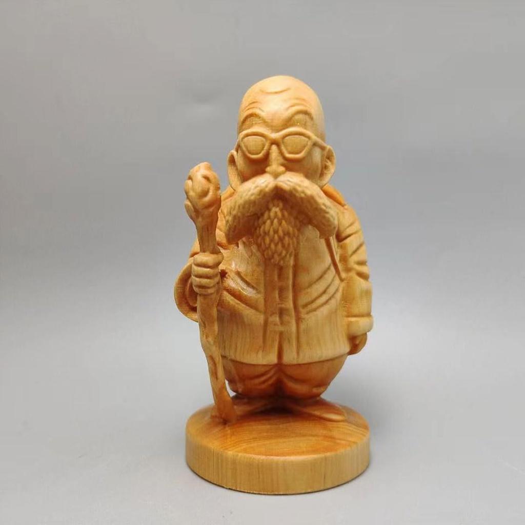 Mini Natural Wood Figure Collector Doll Wooden Sculpture Wood Carving Ornament 7cm x Width x Depth Roshi-sennin (Height 4.5cm 4cm)