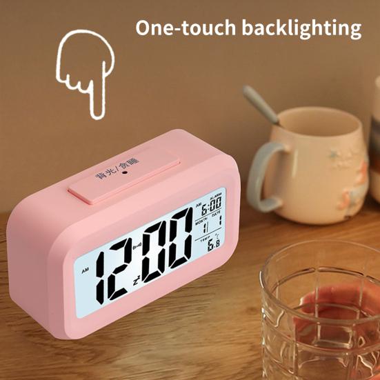 Alarm Clock Mute Backlight LED Electronic Snooze Function Table Clock with Calendar