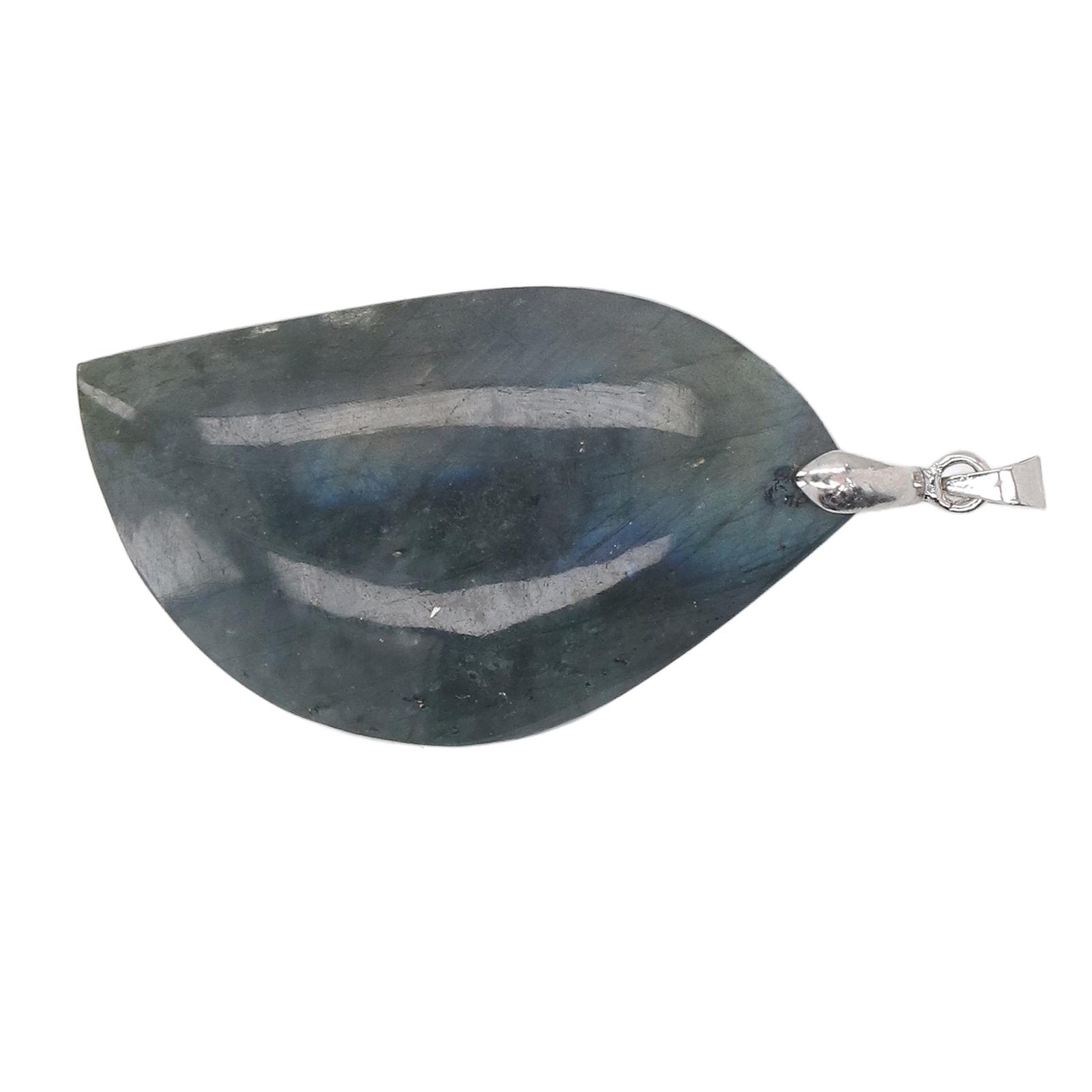 

Labradorite Pendant Lightweight Nature Crystal Leaf Shape Labradorite Necklace Pendant