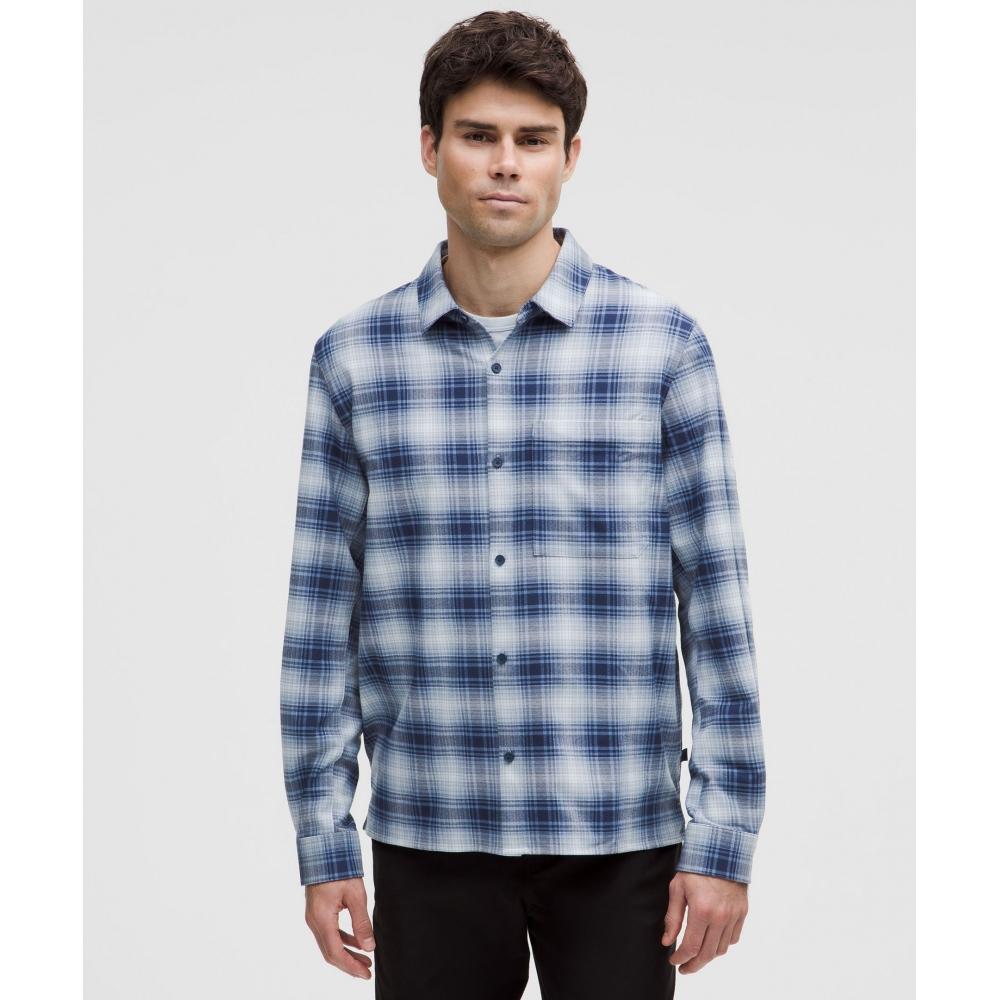 

Lululemon Brushed Woven Overshirt Fusion Plaid Club Blue Starch Blue XXL