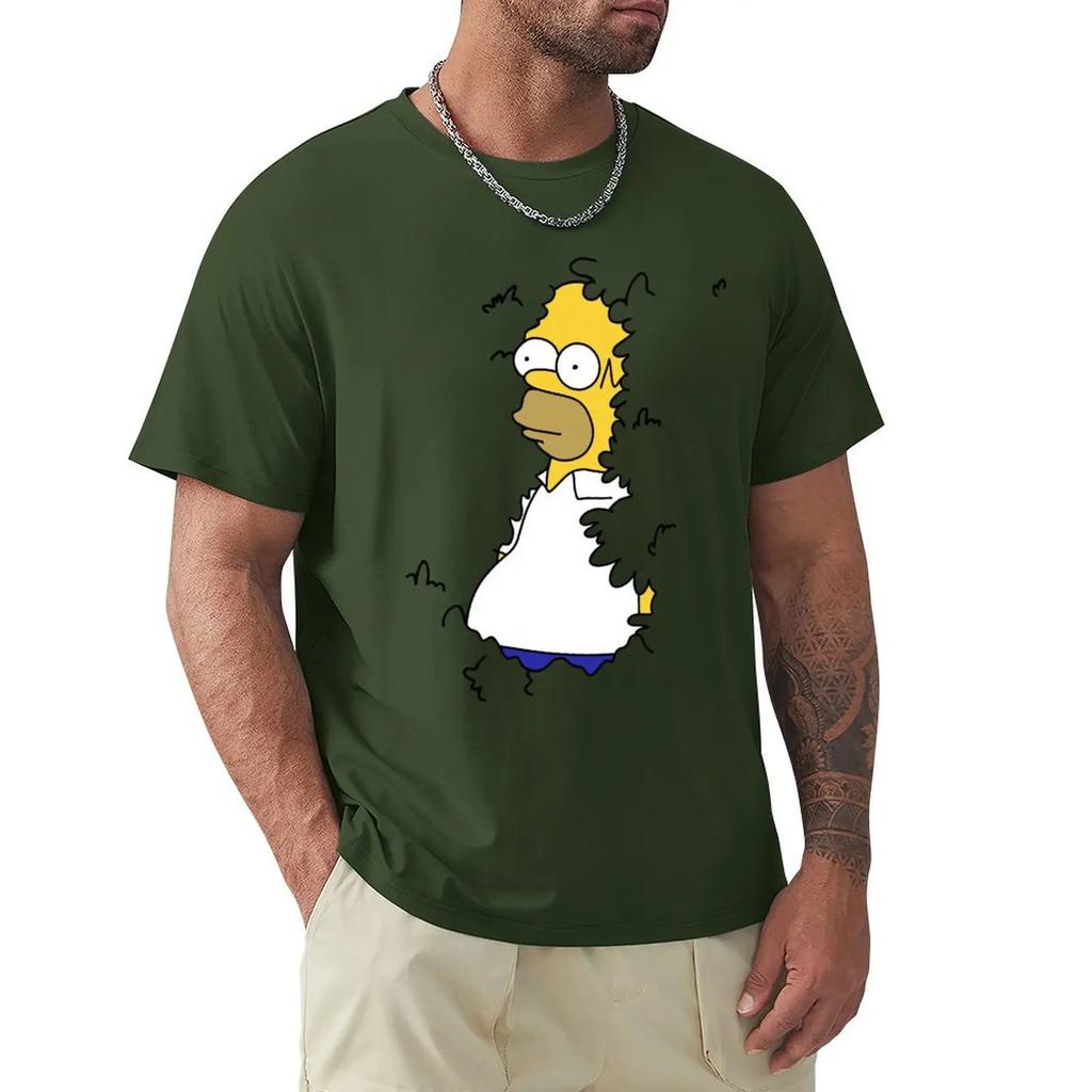 Summer Clothes Heavyweights Customizeds Sweat Fitted T Shirts for Men Homer in H Meme Classic TShirt Men Clothing Graphic
