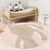 Cartoon Style Bedroom Decor Round Carpet Thick Plush Carpets for Living Room Anti-slip Bedside Floor Mat Fluffy Soft Lounge Rug