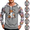 Men's Printed Casual Hoodie with Pocket and Drawstring Loose Fit Sweatshirt