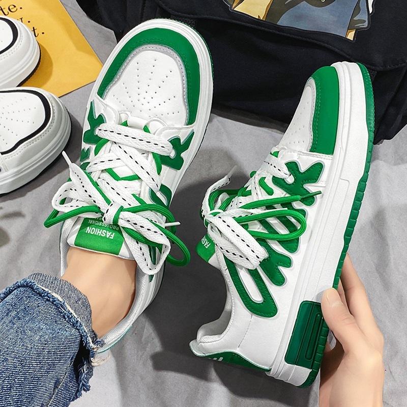 Autumn White Shoes for Men's Shoes Flat Sneakers Trendy Lace Up Casual Shoes Male 2024 New Casual Board Shoes Zapatillas Hombre