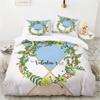 Floral Cactus King Queen Duvet Cover Watercolor Tropical Plants Bedding Set for Teen Adults Flowers 2/3pcs Polyester Quilt Cover