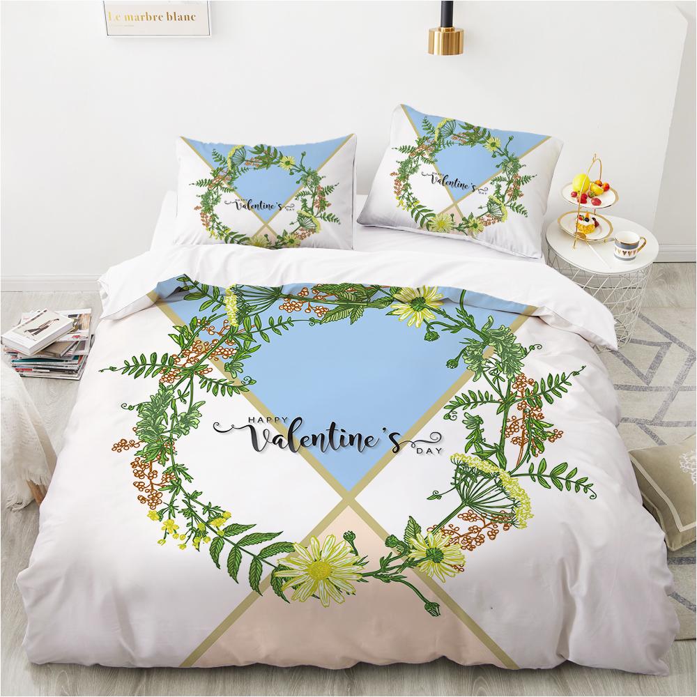 Floral Cactus King Queen Duvet Cover Watercolor Tropical Plants Bedding Set for Teen Adults Flowers 2/3pcs Polyester Quilt Cover