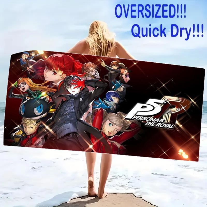 Persona 5 Print Beach Towel, Large Soft Quick Dry Towel for Beach Camping Swimming