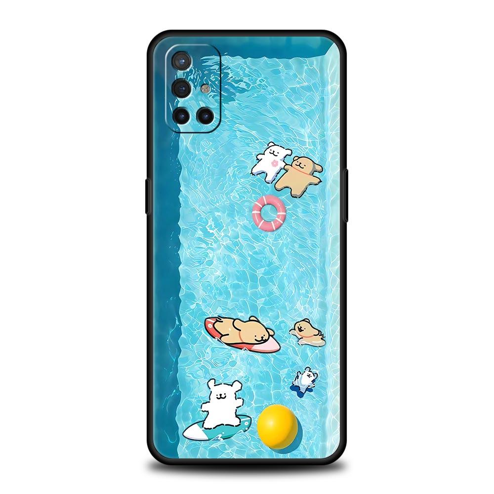 Pool Party Cute Puppy Dog Case For OnePlus 15 13 12 11 10 9 8 15T 13T 10T 7T Pro 13R 12R 9RT 8T Nord 4 N10 2T CE 2 3 5G Cover