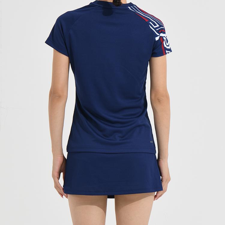 Li Ning Badminton Series Quick-Dry Cool Competition Sports Suit Women sportswear Deep-Purple Blue AATQ064-1