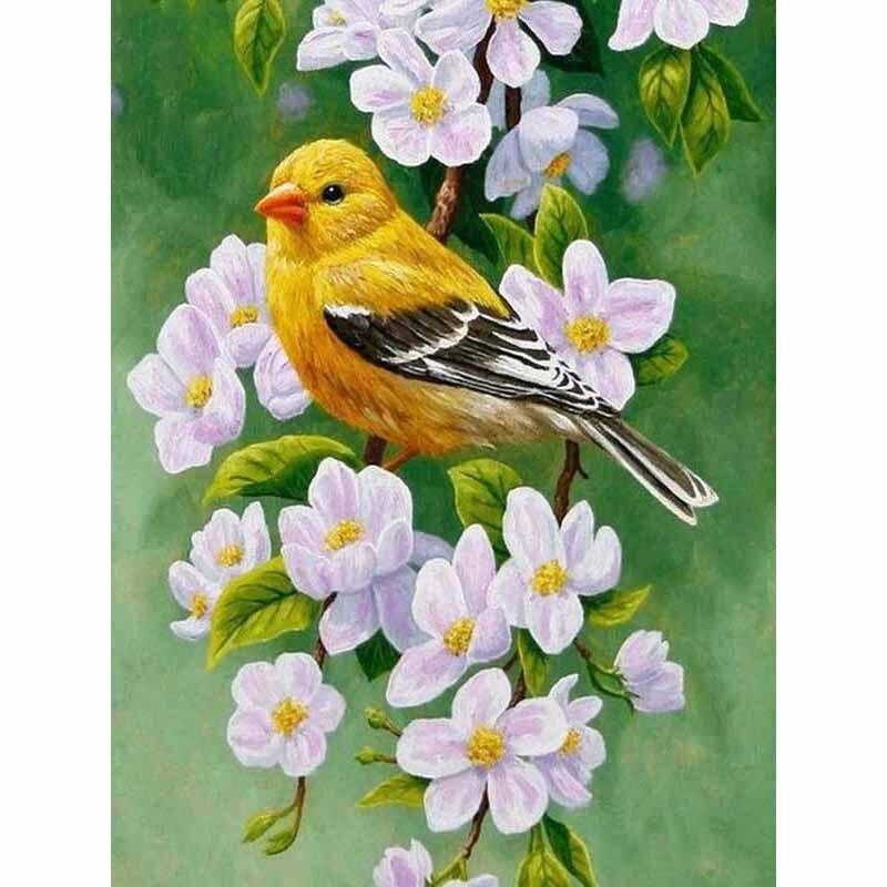Nové 5D DIY květiny Diamantový obraz Pták Diamantové vyšívání Zvířecí křížkový steh Plný kulatý vrták Domácí dekorace Ruční dárek