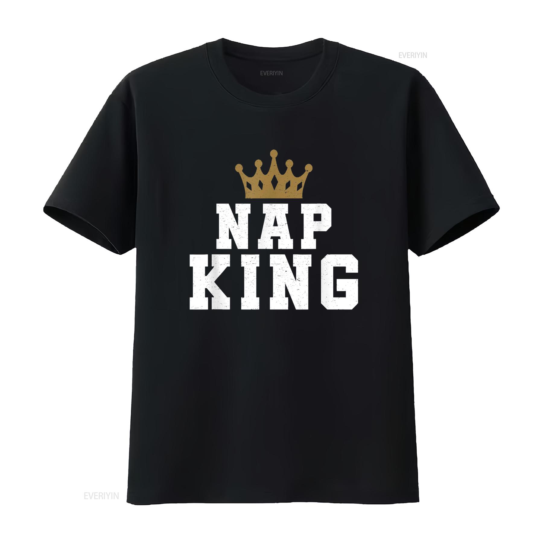 

Nap King Powernap Crown Mens Pajama Sleep T Shirt vintage Washed Versatile Casual Stylish Slightly Comfortable 4XL