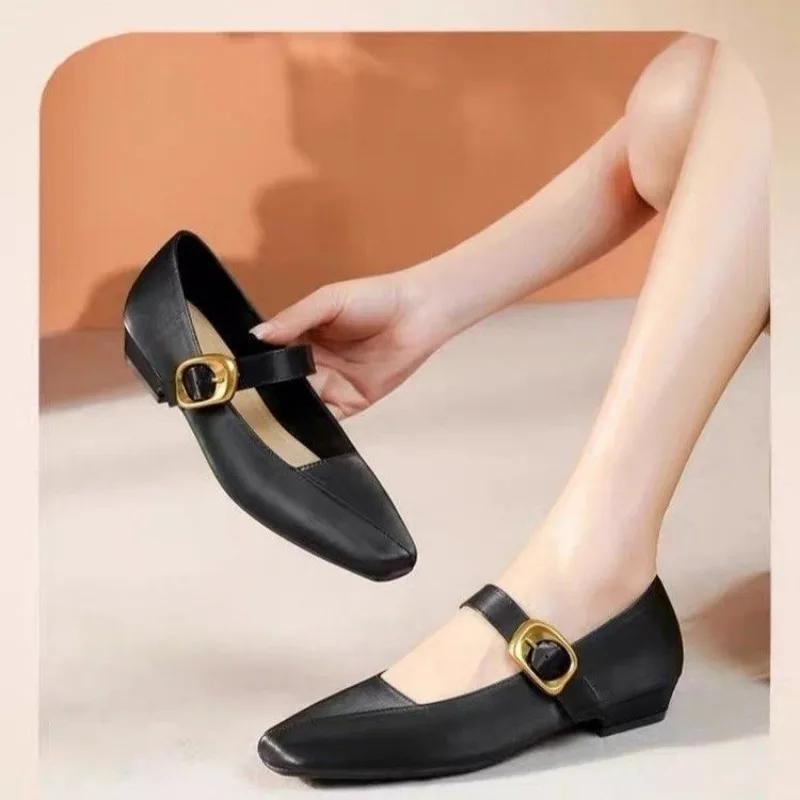 Hot Selling 2025 new Women Shoes Ladies Flat Fashion Vintage British Style Leather Oxford Loafer Comfy Casual Shallow Flats shoe