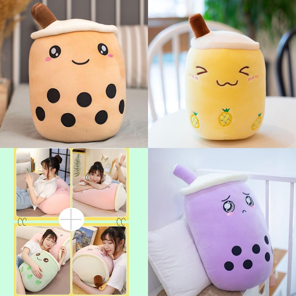 Entzückendes Bubble Tea Boba Tasse Plüschkissen für kuschelige Weichheit in 4 Größen