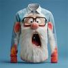 Men's Christmas shirt, Santa Claus 3D printed cartoon smiley face shirt