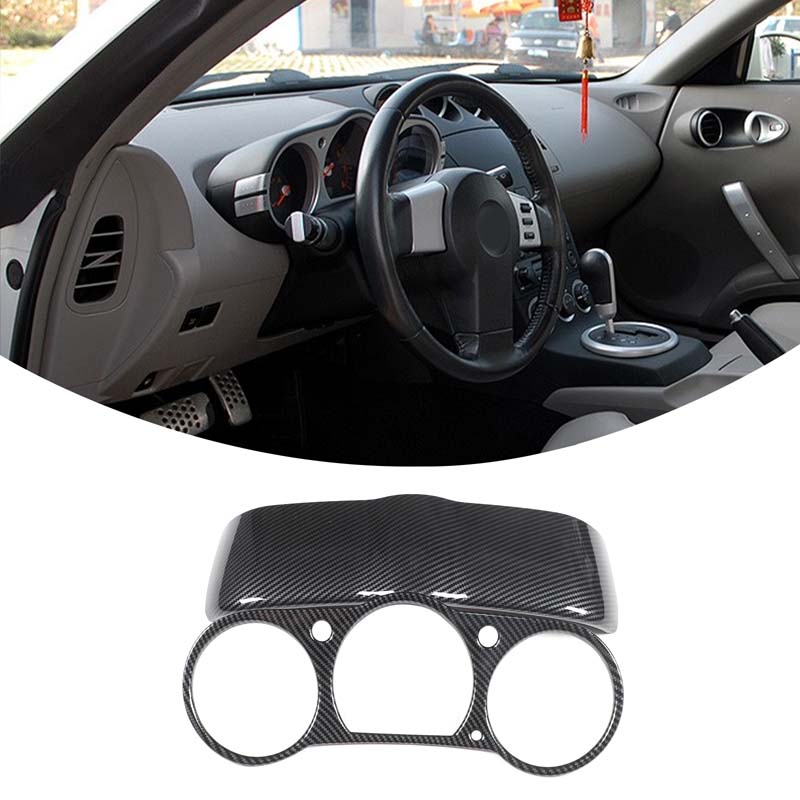 For Nissan 350Z 2003-2006 ABS Carbon Fiber Car Dashboard Tachometer Panel Decorative Cover Sticker Car Interior Accessories