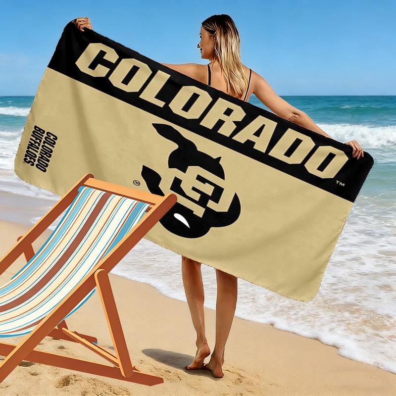 Colorado Buffaloes Print Beach Towel, Large Soft Quick Dry Towel for Beach Camping Swimming