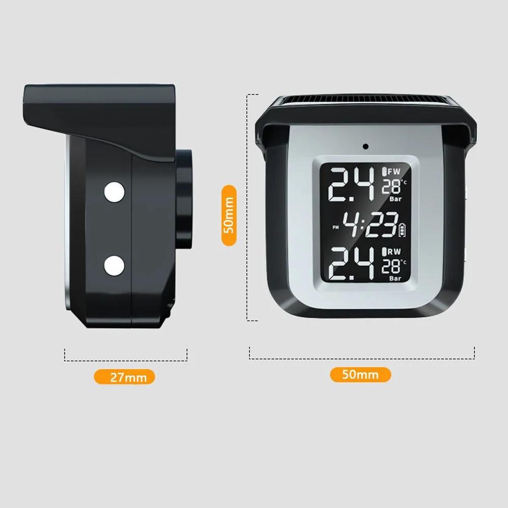 Wireless Solar Tire Pressure Monitoring System for Motorcycle – Waterproof TPMS Detector